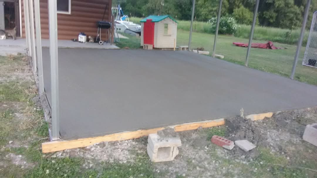 Concrete patio and carport slab