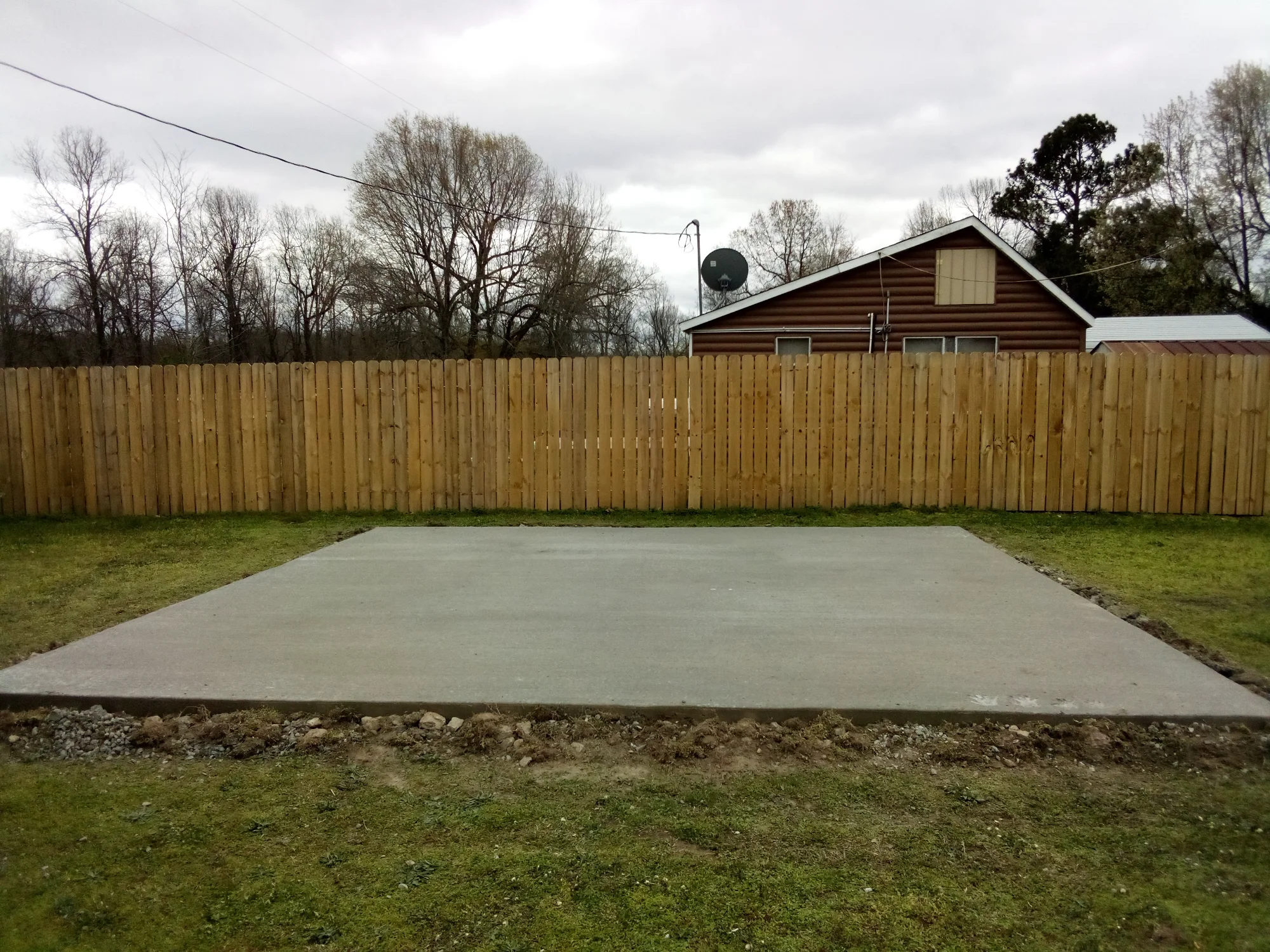 Concrete shed pad foundation